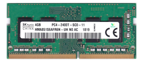 Memoria Ram Color Verde 4gb 1 Sk Hynix Hma851s6afr6n-uh