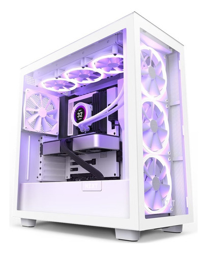 Gabinete Nzxt H7 Elite Ventana Rgb Midi-tower Usb 3.0 Blanco