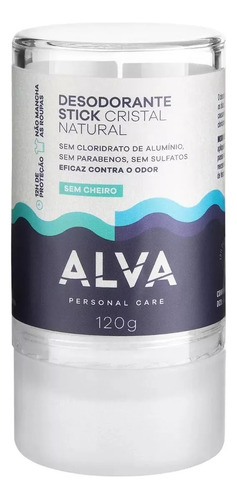 Alva Stick Cristal Desodorante Sem Aluminio Sem Perfume 120g