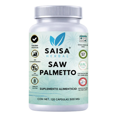 Saw Palmetto 120 Cápsulas | Saisa Herbal | Salud Prostática | Apoyo Urinario Masculino | Vitalidad y Testosterona Natural | 100% Puro | MercadoLibre