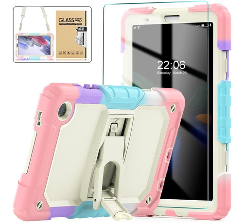 Funda Para Samsung Galaxy Tab A7 Lite 8.7 Rosa Con Mica