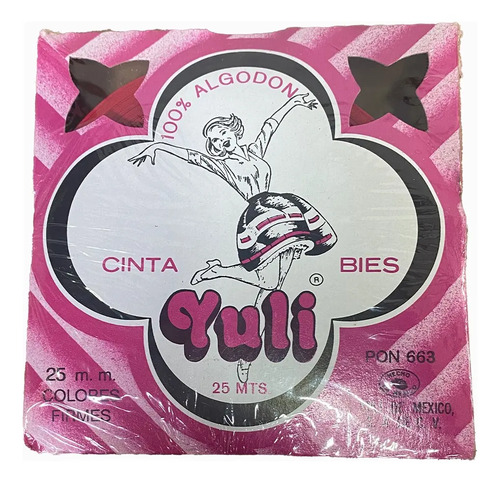 Cinta Bies Yuli Premuim 100 % Algodón 25mm Ancho Con 25mt