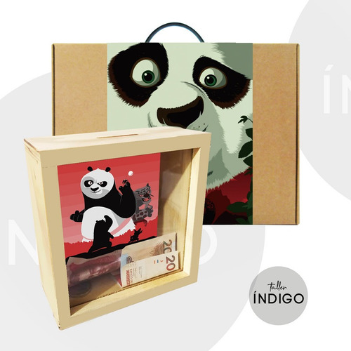 Alcancia Mdf Kung Fu Panda+ Empaque Personalizado Artesanal