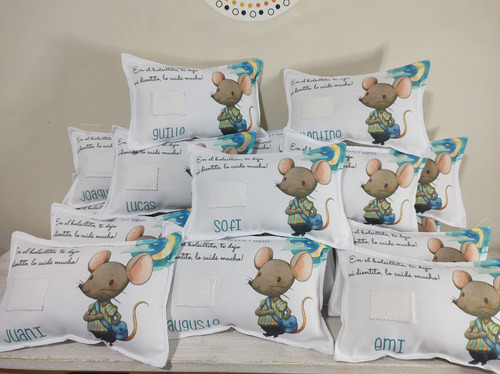 14 Almohadones Personalizados C/bolsillo Raton Perez 20*30 -