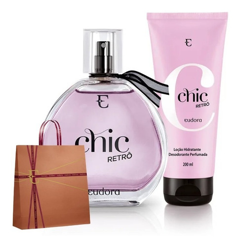 Eudora Chic Retrô Colônia + Loção Desodorante Hidratante Kit