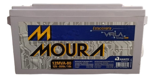 Bateria Estacionaria Moura 12v 80ah/88ah - Nobreak 12mva-80