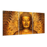 Quadro Decorativo Buda Dourado Sala 120x60