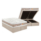 Cama Box Baú Queen: Colchão Molas Castor Pocket Silver Star