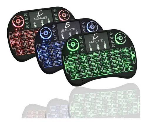 Mini Teclado Inalambrico Luces Rgb Respañol Smart Tv Pc Xbox