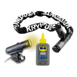 Cadena Bicicleta Kryptolok 912 Clave + Luz 150 + Lubricante