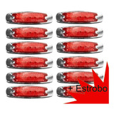 Plafon Tipo Peterbilt 12 Led Con Estrobo Mica Roja 12 Pza