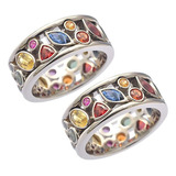 2pcs Anillo Ionix De Cuarzo Cristal