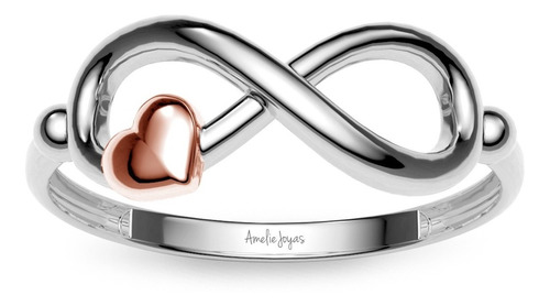 Anillo Para Dama Infinito Corazón Amelie Joyas Oro 14k