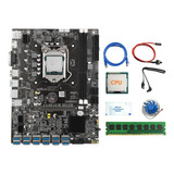 Placa Base B75 12usb Btc Miner+cpu+4g Ddr3 Ram+ventilador+té