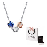 Collar Pandora Original Estrellas Aretes De Regalo + Bolsa