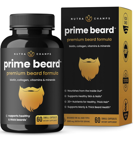 Vitaminas Crecimiento  Barba Para Hombres Nutrachamps