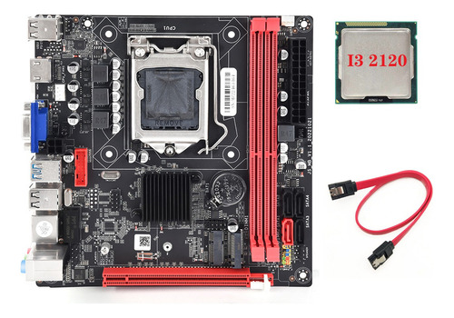 Y Placa Madre B75 (b75a) Lga1155+cpu+ I3 2120+ Soportes Cab