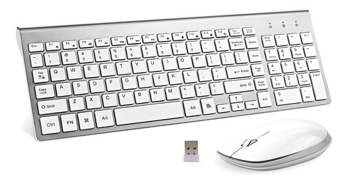 Ratón Y Teclado Ergonómico Inalambrico De Pc | Blanco/2...