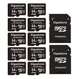 Tarjeta Micro Sd Gigastone De 64 Gb, Paquete De 10 Unidades,