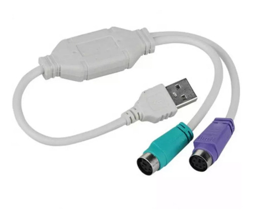 Cable Adaptador De Usb A 2 Ps2 Para Teclado Y Mouse