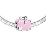  Charm Pandora Maleta Rosa De Viaje Chic  Plata Ale S925