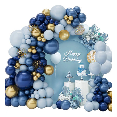 Kit Wayfun Guirnalda Arco Globos Azul Látex Reutilizables Cumpleaños Boda | MercadoLibre