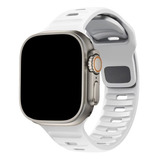 Pulsera Silicona Sport Compatible Con Apple Watch Ultra 49mm Ancho 49 Mm Color Blanco