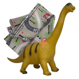 Combo Dino Apatosaurus Grande De Goma + Pista Auto 100x150