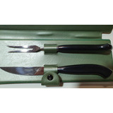 Cuchillo + Tenedor Parrillero Juego Asado Acero Inox Casco