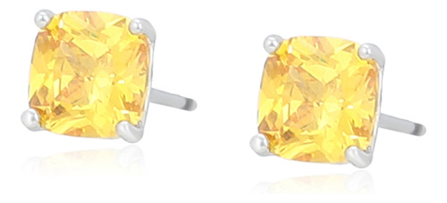 Aretes Oro 14k Lam Swarovski Dorado Amarillo Broquel Regalo 