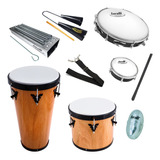 Kit Instrumento De Samba Pandeiro Timba Repique Reco Torelli