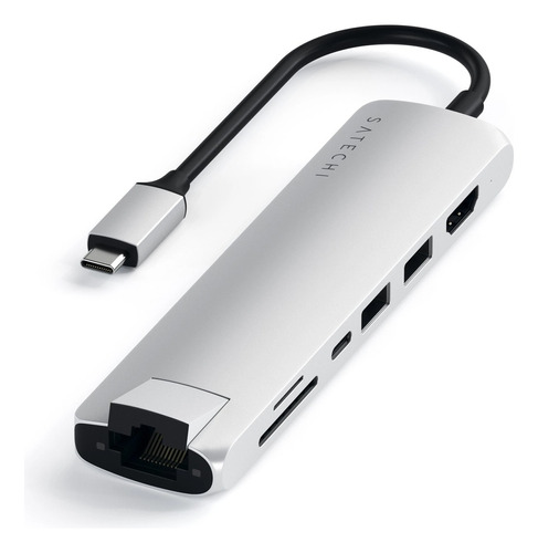 Hub Adaptador Usb-c - Hdmi 4k / Usb 3.0 / Red / Sd Msd - Sat