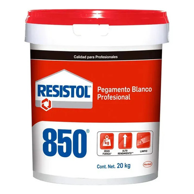 Resistol 850 Profesional, pegamento blanco clásico para madera, papel, cartón y más, resistol para trabajos de carpintería, manualidades y ensamble, 1x20kg | Envío gratis