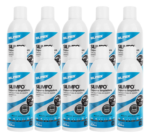 10 Pack - Espuma Limpiadora Silimex Silimpo De 454 Ml