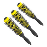 Cepillo Brushing Térmico Ionízado Har Bee 34mm Talle M X3 Color Amarillo