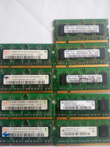 Memoria Ddr2 De 512 Megas Portatil 9 Modulos