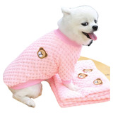 Saco Ovejero Mascota Tejido Osito Mediano - Rosa Ref. 1060