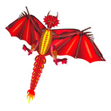 Ice Fiery Dragon Spring Kite Set Dinosaurio Colorido 3d Rojo