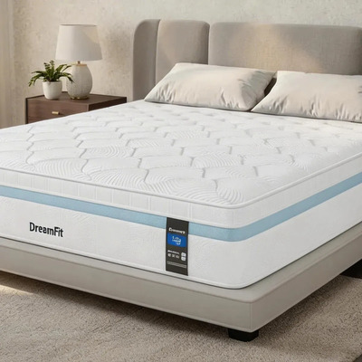 Colchon Queen Size 30cm Ortopédico Híbrido Trimonial Híbrido Ortopédico Premium Memory Foam Gel Y Resorte Alta Densidad | Hipoalergénico Antibacteriano | Soporte Lumbar Ortopédico | En Caja | Meses sin interés