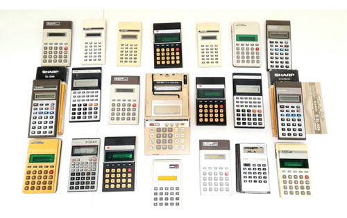 Lote 21 Calculadoras Vintage De Colección 1970's Decoración 