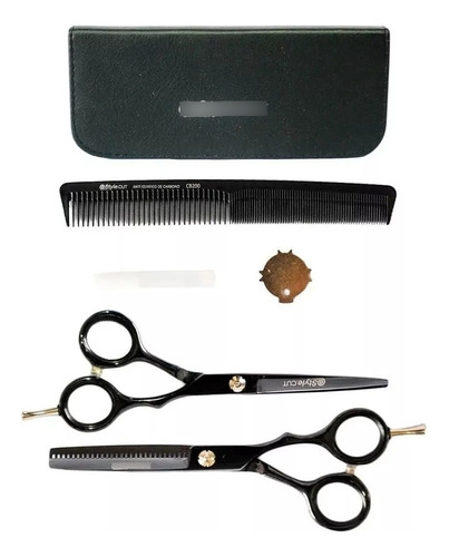 @style.cut Kit Tijeras Cobalto Corte 5.5 + Pulir 5.5+ Peine