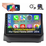 9in Autoestéreo 2+64g Carplay Gps Para Ford Fiesta 2009-2014