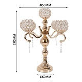 5 Arms Crystal Gold Candelabra Candle Holders Wedding Ta Ttd