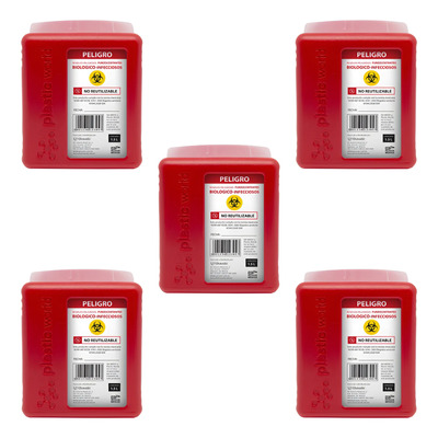 Bote Rpbi Contenedor Recolector 1.5 Lts Punzocortante 5 Pack | MercadoLibre