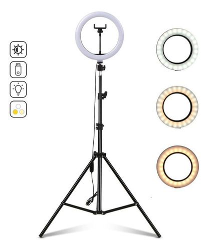 Ringlinght Led Luz Flash Estudio Profissional Com Tripe 210m