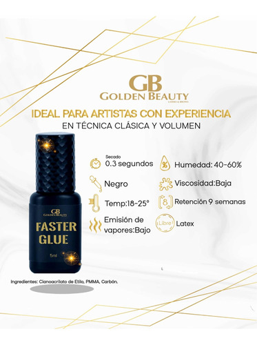 Adhesivo Para Extensiones De Pestañas Faster Glue De Gb