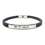 Pulsera De Caucho Y Acero Con Símbolos De Reiki  Ppd22001