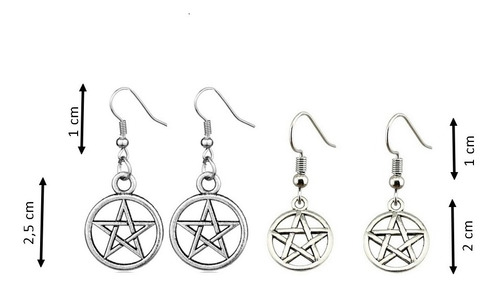 2 Pares De Brincos Wicca Pentagrama Supernatural