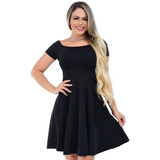 Vestido Rodado Moda Casual Ombro A Ombro Em Suplex Grosso