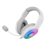 Auriculares Gamer Redragon Pandora 7.1 Blanco C/rgb Led Usb